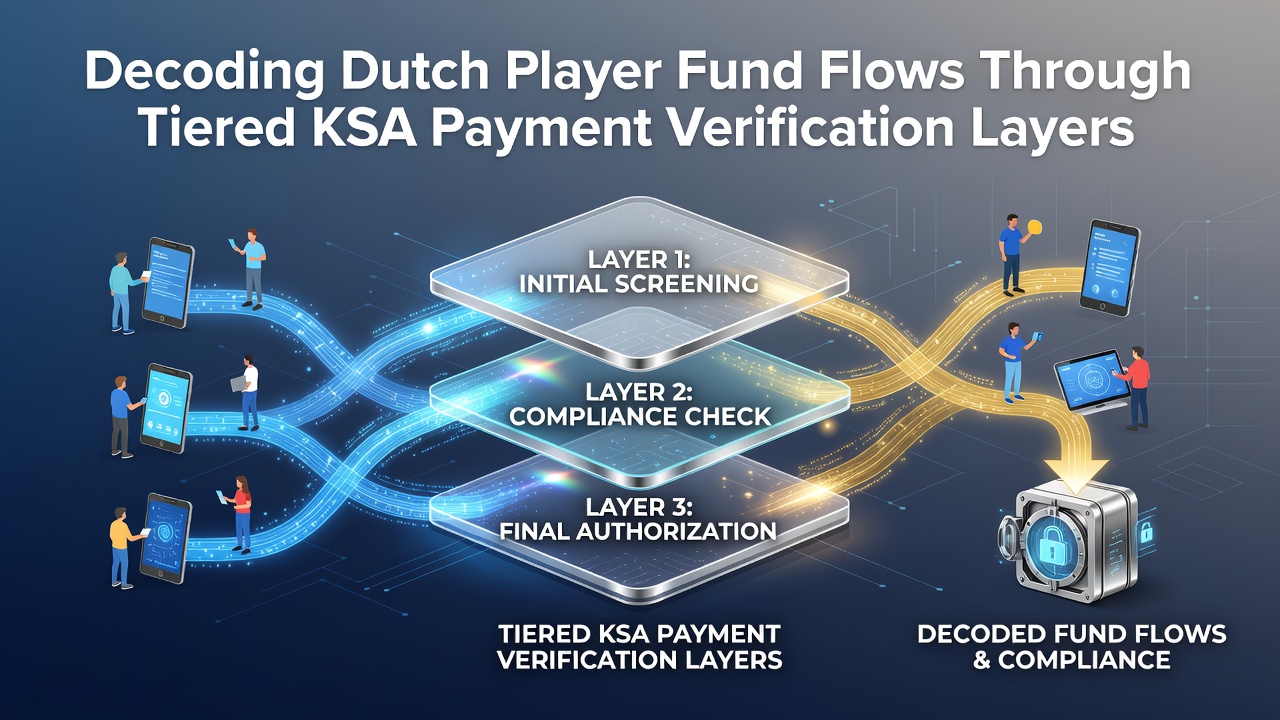 Diagram van gelaagde KSA-betalingsverificatieprocessen voor Nederlandse spelersfondsen