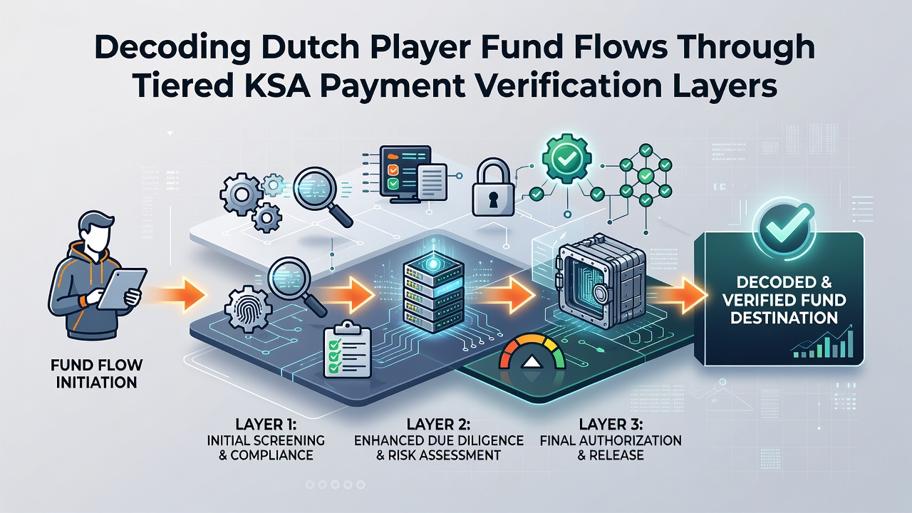 Infographic van fondsenstroomanalyse met KSA-verificatielagen in Nederlandse casinos