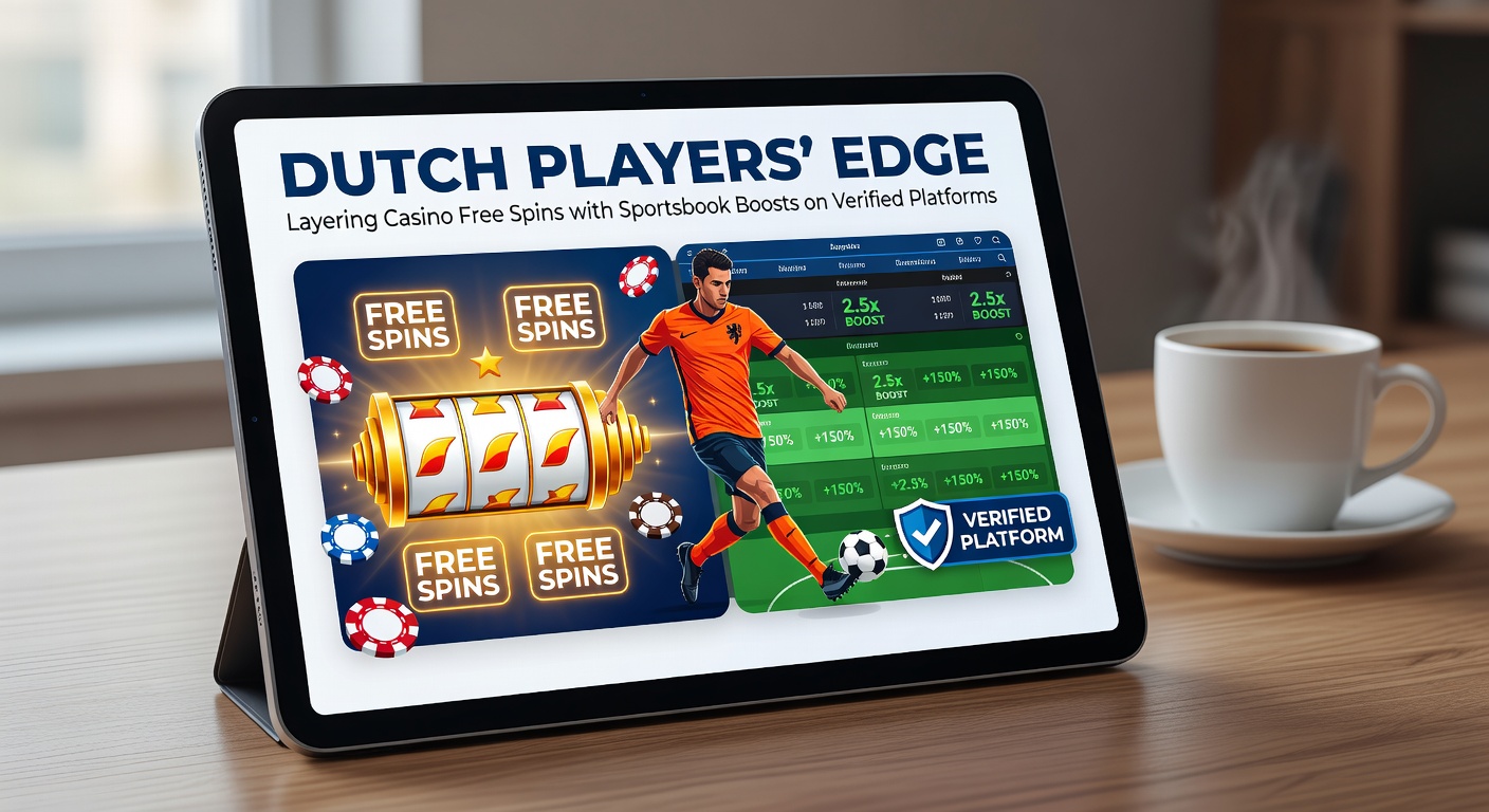 Nederlandse speler aan een scherm met casino slots en sportsbook weddenschappen, symboliserend het layeren van free spins en boosts voor maximaal voordeel