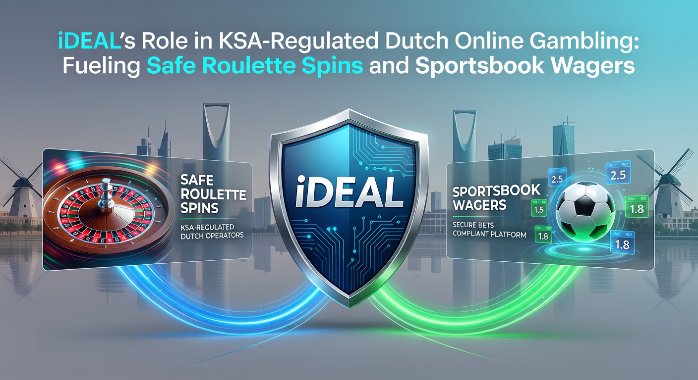 iDEAL-betaallogo geïntegreerd in een Nederlands online casino-interface met roulettewiel en sportweddenschappen op de achtergrond