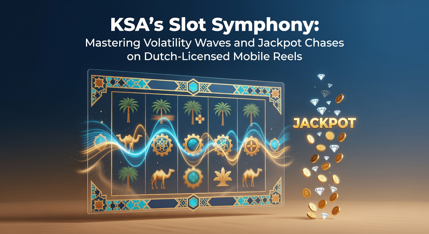 Dynamische weergave van mobiele slots met volatiliteitsgolven en jackpot-symbolen op een Nederlands KSA-gelicentieerd platform