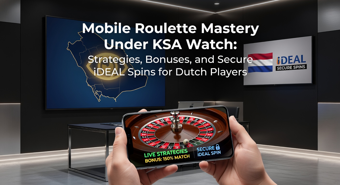 Mobiele roulette op een smartphone met KSA-logo en iDEAL-betaaloptie zichtbaar op het scherm