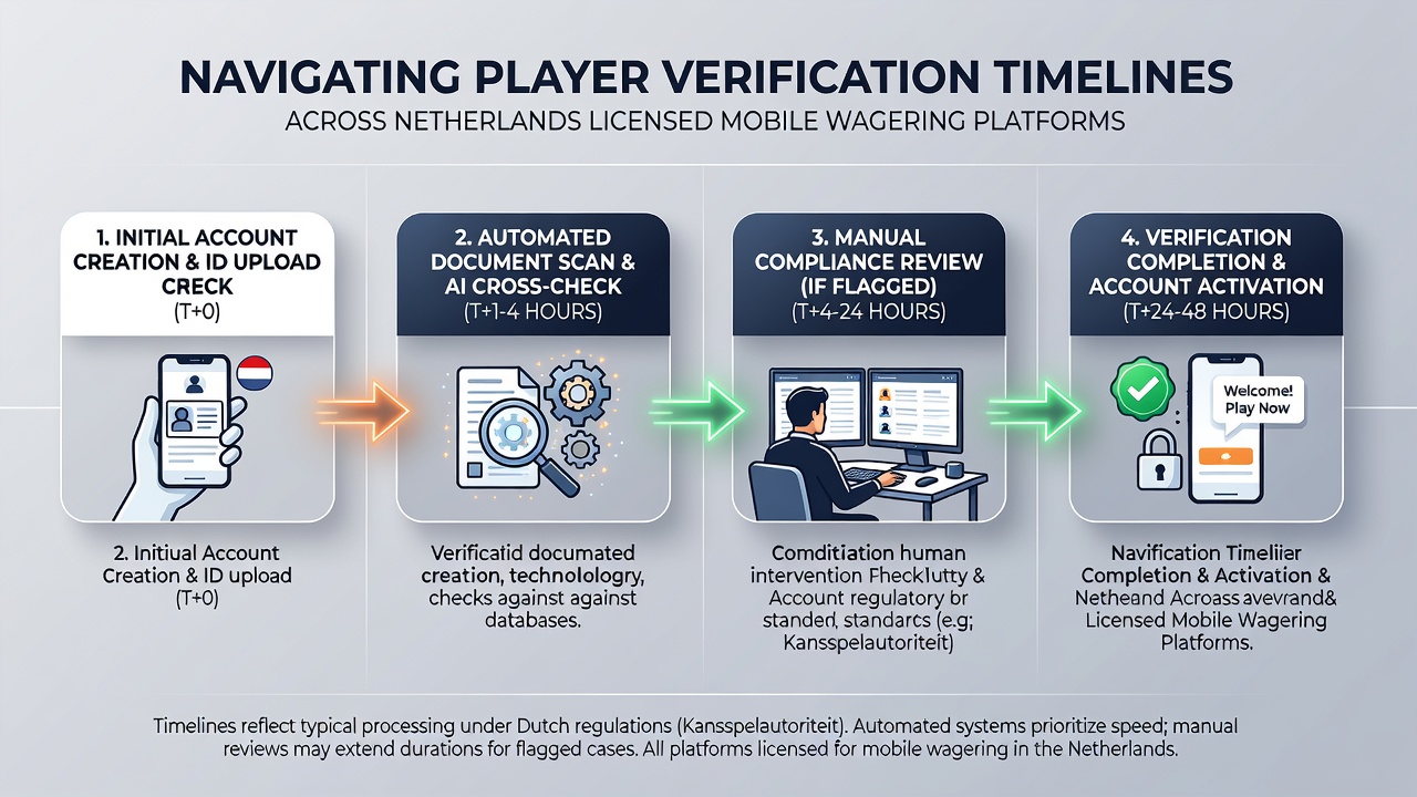 Mobiele app interface voor verificatie in Nederlandse gokplatforms
