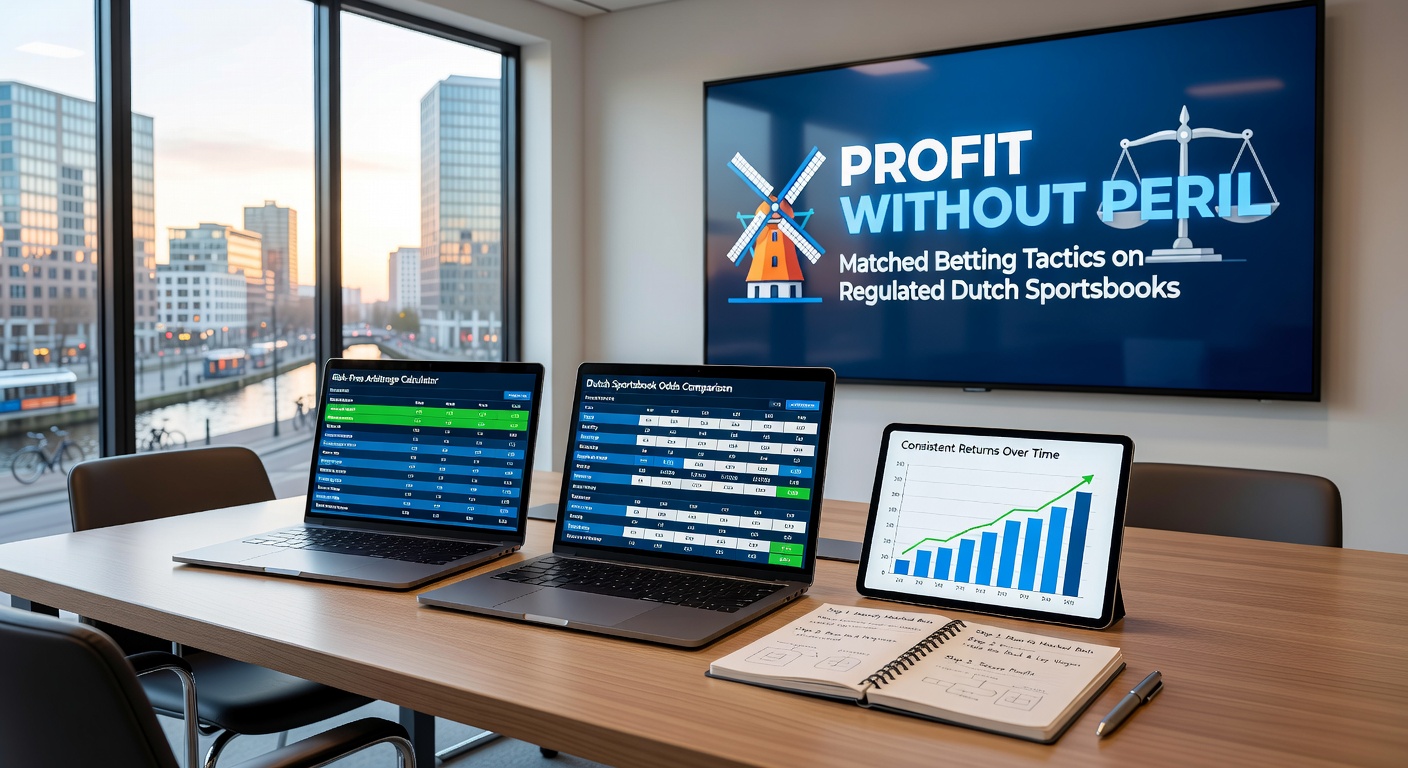 Diagram van matched betting op KSA-gelicentieerde Nederlandse sportsbooks met back- en lay-weddenschappen